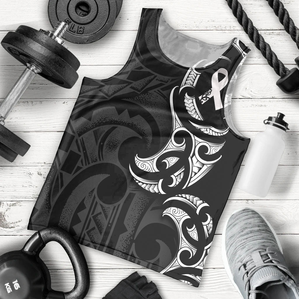 White Ribbon Day New Zealand Men Tank Top Aotearoa Maori Pattern LT14 - Polynesian Pride