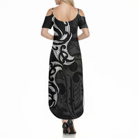 White Ribbon Day New Zealand Summer Maxi Dress Aotearoa Maori Pattern LT14 - Polynesian Pride