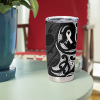 White Ribbon Day New Zealand Tumbler Cup Aotearoa Maori Pattern LT14 - Polynesian Pride
