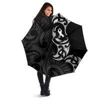 White Ribbon Day New Zealand Umbrella Aotearoa Maori Pattern LT14 - Polynesian Pride