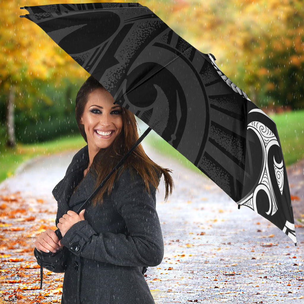 White Ribbon Day New Zealand Umbrella Aotearoa Maori Pattern LT14 - Polynesian Pride