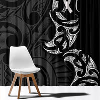 White Ribbon Day New Zealand Window Curtain Aotearoa Maori Pattern LT14 - Polynesian Pride