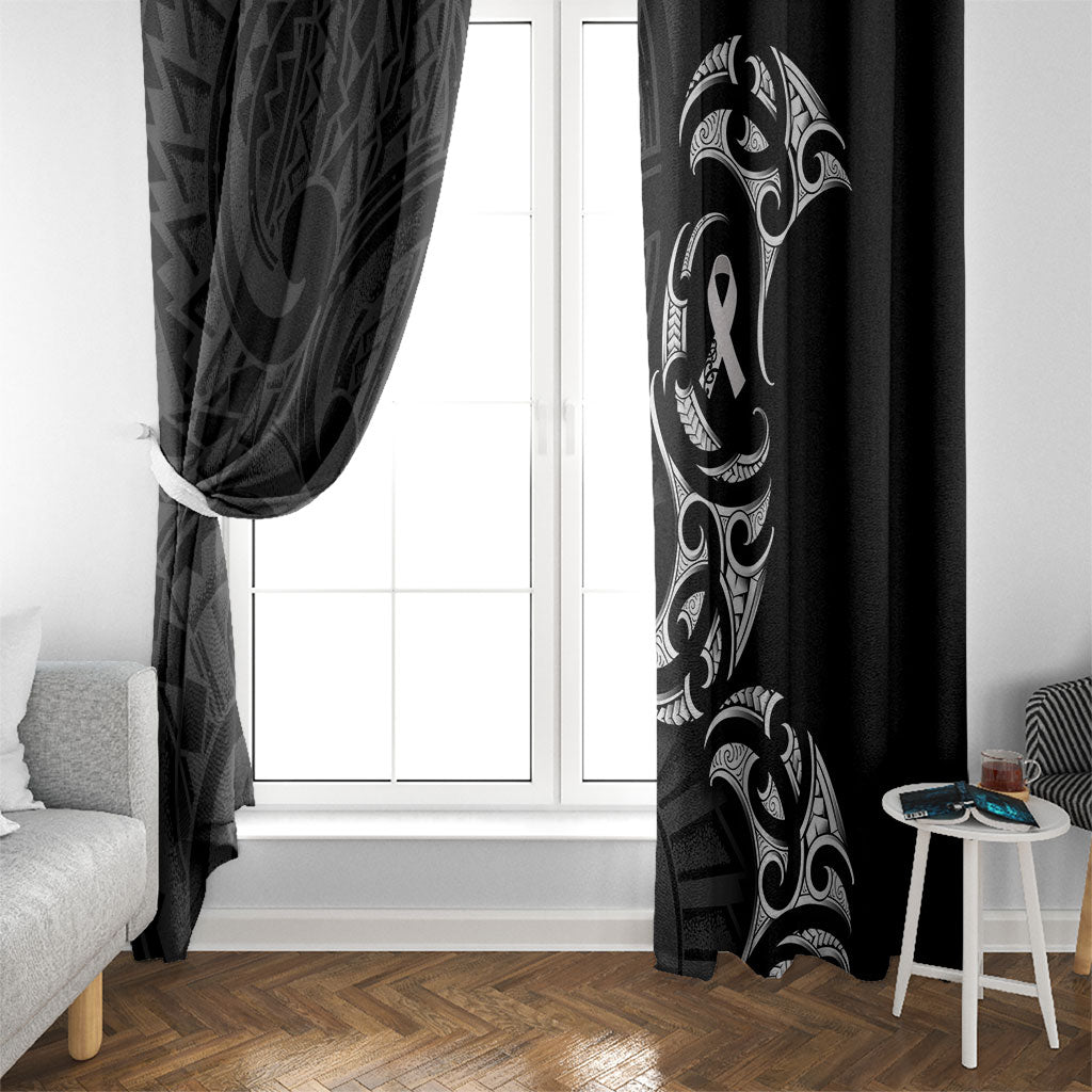 White Ribbon Day New Zealand Window Curtain Aotearoa Maori Pattern LT14 - Polynesian Pride