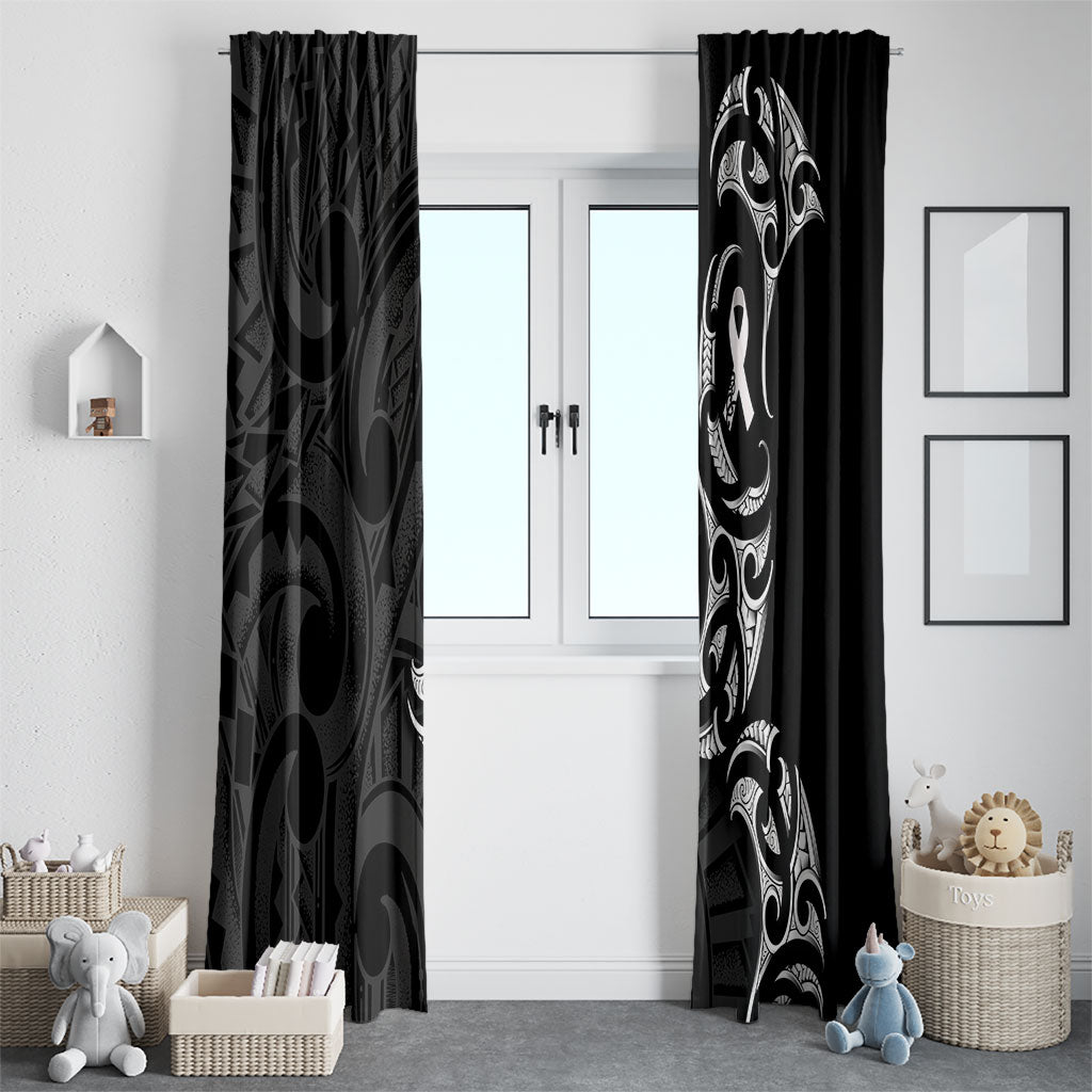 White Ribbon Day New Zealand Window Curtain Aotearoa Maori Pattern LT14 - Polynesian Pride