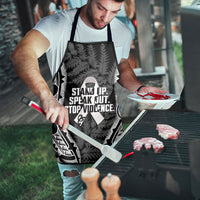 White Ribbon Day New Zealand Apron Respect Women Maori Pattern Black LT14 - Polynesian Pride