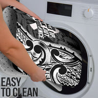 White Ribbon Day New Zealand Bathroom Set Respect Women Maori Pattern Black LT14 - Polynesian Pride