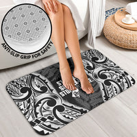 White Ribbon Day New Zealand Bathroom Set Respect Women Maori Pattern Black LT14 - Polynesian Pride