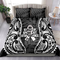 White Ribbon Day New Zealand Bedding Set Respect Women Maori Pattern Black LT14 - Polynesian Pride