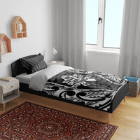 White Ribbon Day New Zealand Bedding Set Respect Women Maori Pattern Black LT14 - Polynesian Pride