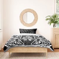 White Ribbon Day New Zealand Bedding Set Respect Women Maori Pattern Black LT14 - Polynesian Pride