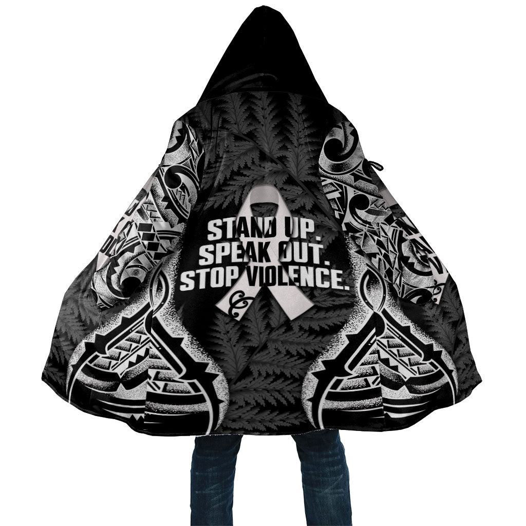 White Ribbon Day New Zealand Cloak Respect Women Maori Pattern Black LT14 Unisex Black - Polynesian Pride