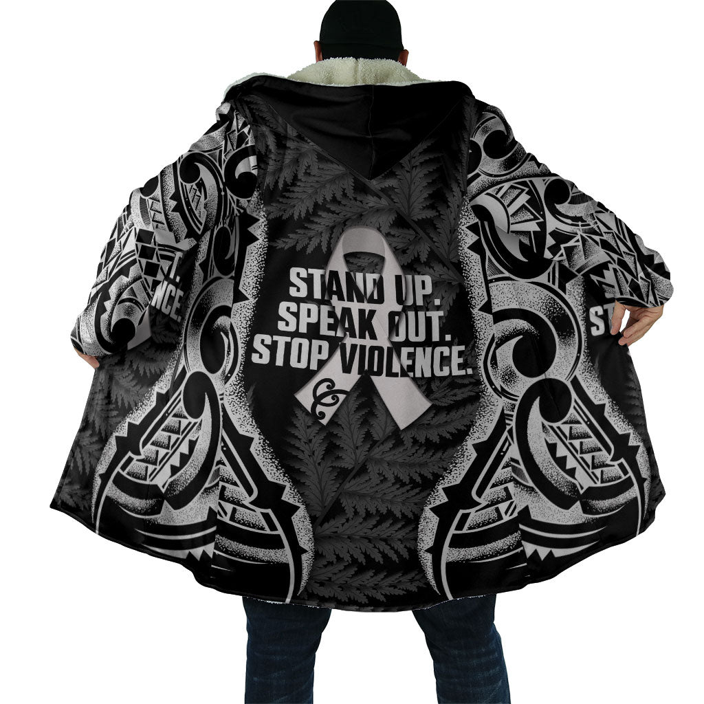 White Ribbon Day New Zealand Cloak Respect Women Maori Pattern Black LT14 - Polynesian Pride