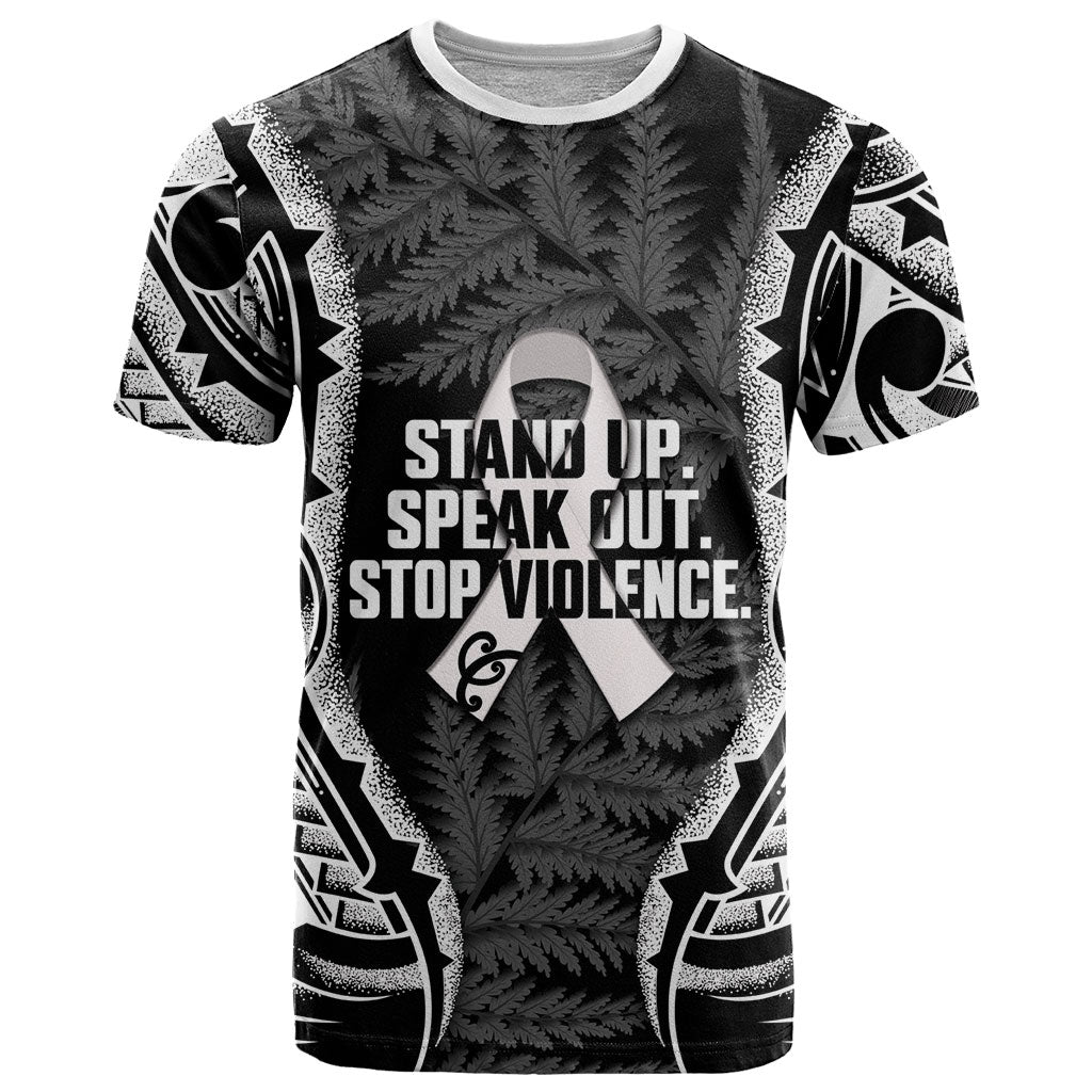 White Ribbon Day New Zealand T Shirt Respect Women Maori Pattern Black LT14 Black - Polynesian Pride