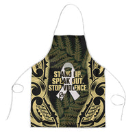 White Ribbon Day New Zealand Apron Respect Women Maori Pattern Yellow LT14 Yellow - Polynesian Pride