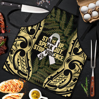 White Ribbon Day New Zealand Apron Respect Women Maori Pattern Yellow LT14 Yellow - Polynesian Pride