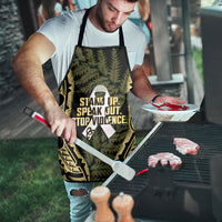 White Ribbon Day New Zealand Apron Respect Women Maori Pattern Yellow LT14 - Polynesian Pride