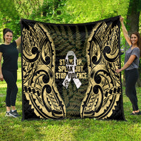 White Ribbon Day New Zealand Quilt Respect Women Maori Pattern Yellow LT14 - Polynesian Pride