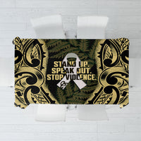 White Ribbon Day New Zealand Tablecloth Respect Women Maori Pattern Yellow LT14 Yellow - Polynesian Pride