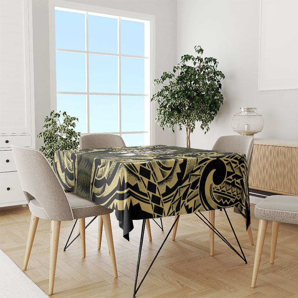 White Ribbon Day New Zealand Tablecloth Respect Women Maori Pattern Yellow LT14 - Polynesian Pride