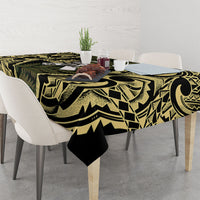 White Ribbon Day New Zealand Tablecloth Respect Women Maori Pattern Yellow LT14 - Polynesian Pride