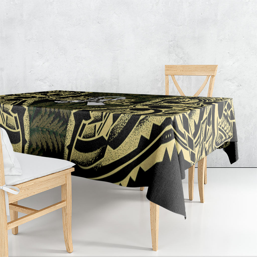 White Ribbon Day New Zealand Tablecloth Respect Women Maori Pattern Yellow LT14 - Polynesian Pride