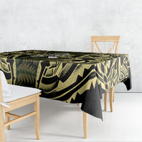 White Ribbon Day New Zealand Tablecloth Respect Women Maori Pattern Yellow LT14 - Polynesian Pride
