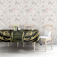 White Ribbon Day New Zealand Tablecloth Respect Women Maori Pattern Yellow LT14 - Polynesian Pride