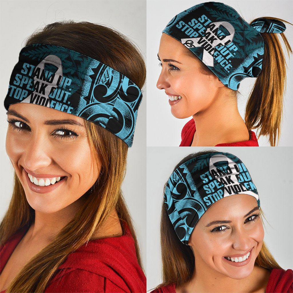 White Ribbon Day New Zealand Neck Gaiter Respect Women Maori Pattern Blue LT14 - Polynesian Pride