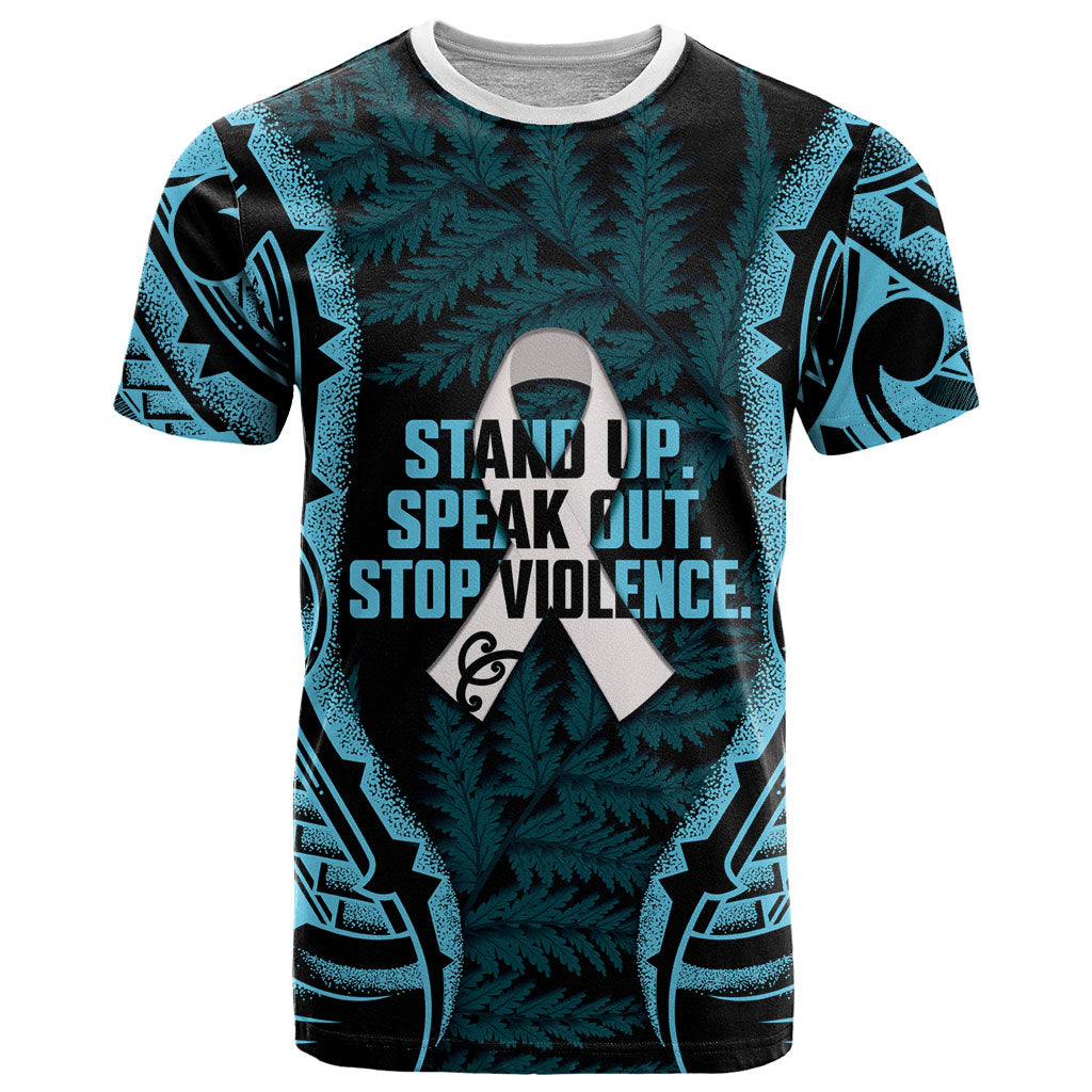 White Ribbon Day New Zealand T Shirt Respect Women Maori Pattern Blue LT14 Blue - Polynesian Pride