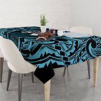 White Ribbon Day New Zealand Tablecloth Respect Women Maori Pattern Blue LT14 - Polynesian Pride