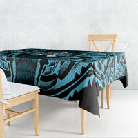 White Ribbon Day New Zealand Tablecloth Respect Women Maori Pattern Blue LT14 - Polynesian Pride
