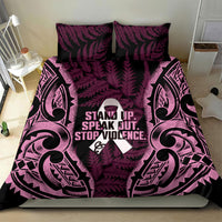 White Ribbon Day New Zealand Bedding Set Respect Women Maori Pattern Pink LT14 - Polynesian Pride