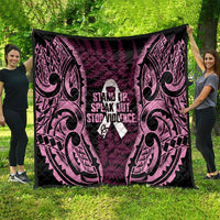 White Ribbon Day New Zealand Quilt Respect Women Maori Pattern Pink LT14 - Polynesian Pride