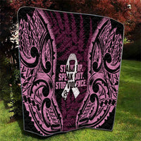 White Ribbon Day New Zealand Quilt Respect Women Maori Pattern Pink LT14 - Polynesian Pride