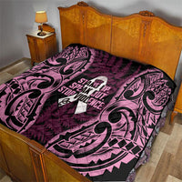White Ribbon Day New Zealand Quilt Respect Women Maori Pattern Pink LT14 - Polynesian Pride