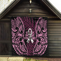 White Ribbon Day New Zealand Quilt Respect Women Maori Pattern Pink LT14 - Polynesian Pride