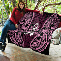 White Ribbon Day New Zealand Quilt Respect Women Maori Pattern Pink LT14 - Polynesian Pride
