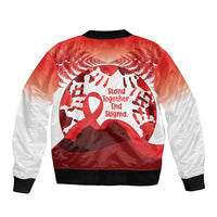 Red Ribbon Day New Zealand Bomber Jacket Stand Together End Stigma NZ Fern LT14 - Polynesian Pride