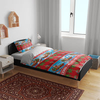Hawaii Mele Kalikimaka Bedding Set Outrigger Canoe Santa Festive Palm Seamless LT14 - Polynesian Pride