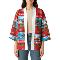 Hawaii Mele Kalikimaka Kimono Outrigger Canoe Santa Festive Palm Seamless LT14 - Polynesian Pride