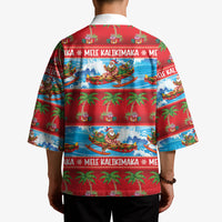 Hawaii Mele Kalikimaka Kimono Outrigger Canoe Santa Festive Palm Seamless LT14 - Polynesian Pride