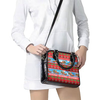 Hawaii Mele Kalikimaka Shoulder Handbag Outrigger Canoe Santa Festive Palm Seamless LT14 - Polynesian Pride