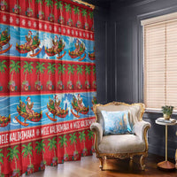 Hawaii Mele Kalikimaka Window Curtain Outrigger Canoe Santa Festive Palm Seamless LT14 - Polynesian Pride