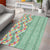 Menthol Green Aloha Hawaii Tiki Area Rug Tropical Plumeria - Seamless Style