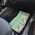 Menthol Green Aloha Hawaii Tiki Car Mats Tropical Plumeria - Seamless Style