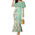 Menthol Green Aloha Hawaii Tiki Family Matching Mermaid Dress and Hawaiian Shirt Tropical Plumeria - Seamless Style