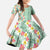 Menthol Green Aloha Hawaii Tiki Family Matching Puletasi and Hawaiian Shirt Tropical Plumeria - Seamless Style