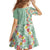 Menthol Green Aloha Hawaii Tiki Family Matching Puletasi and Hawaiian Shirt Tropical Plumeria - Seamless Style