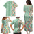Menthol Green Aloha Hawaii Tiki Family Matching Puletasi and Hawaiian Shirt Tropical Plumeria - Seamless Style