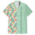 Menthol Green Aloha Hawaii Tiki Family Matching Puletasi and Hawaiian Shirt Tropical Plumeria - Seamless Style